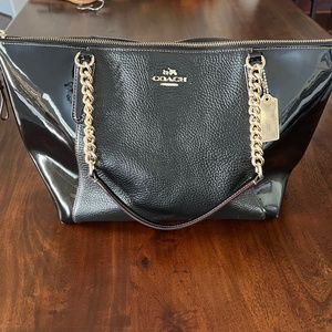 Coach Black Ava Chain Handle Purse EUC